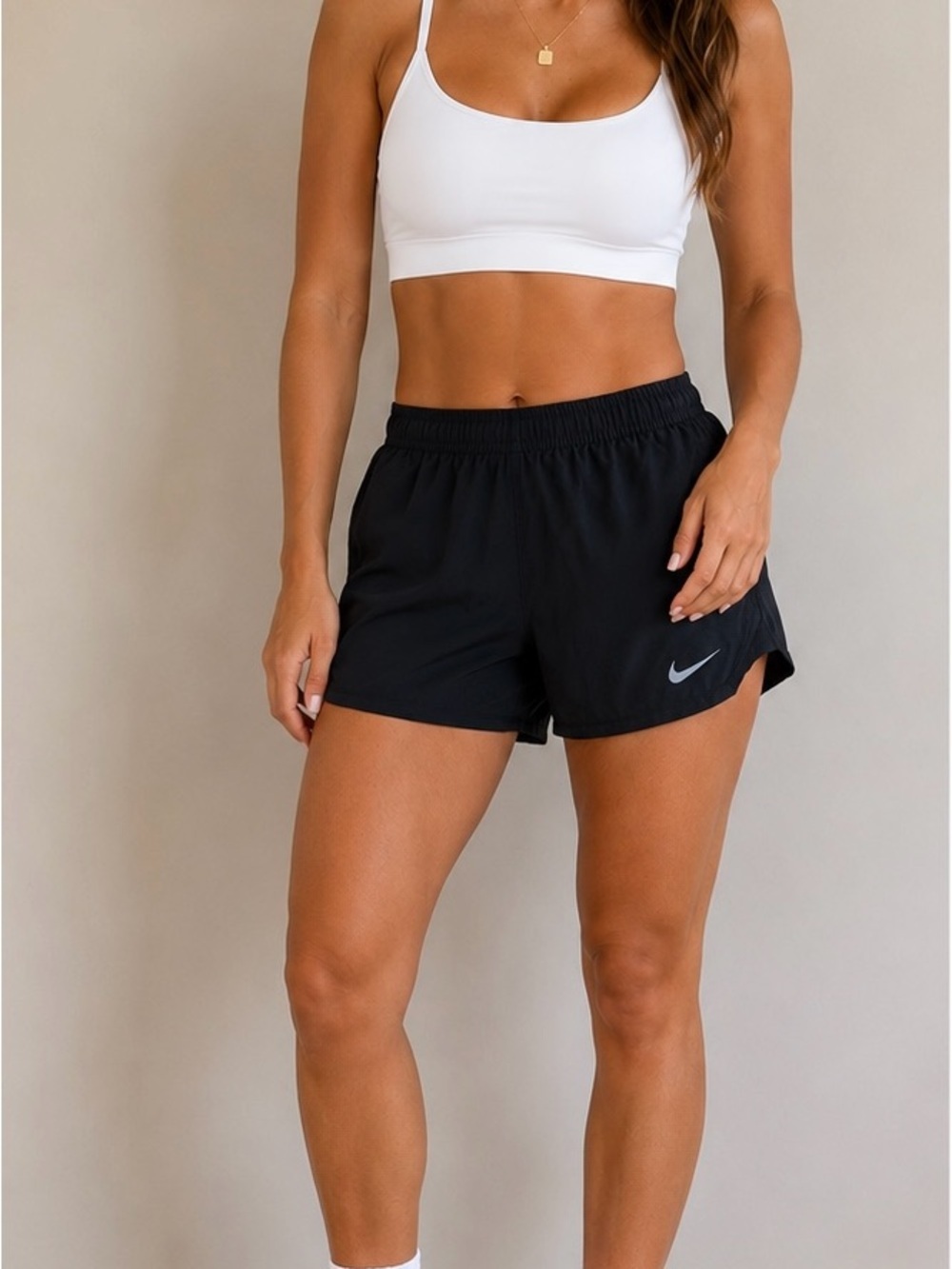 Nike Dri-FIT Women's Black Running Shorts Small Reflective Logo